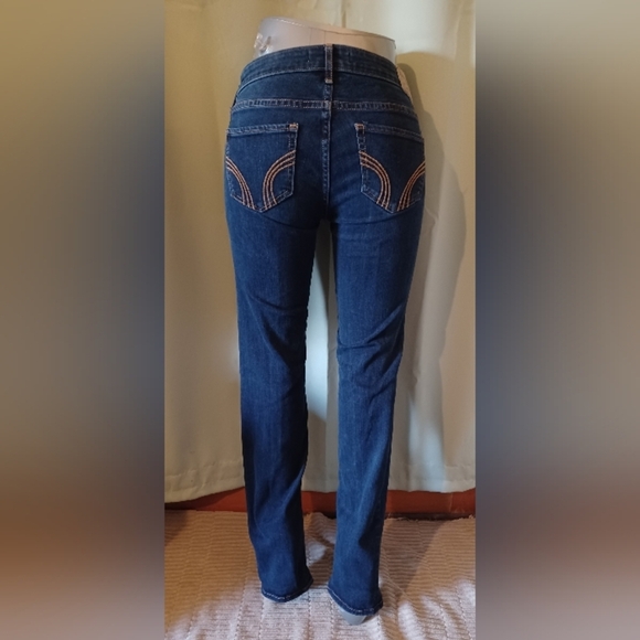 🍒 Hollister Straight Leg Denim Stretch Jeans Low-rise - Picture 1 of 6